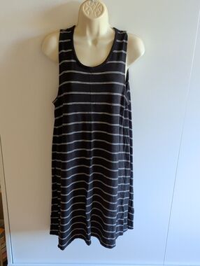 Madewell Black with White Stripe Tank Mini Dress